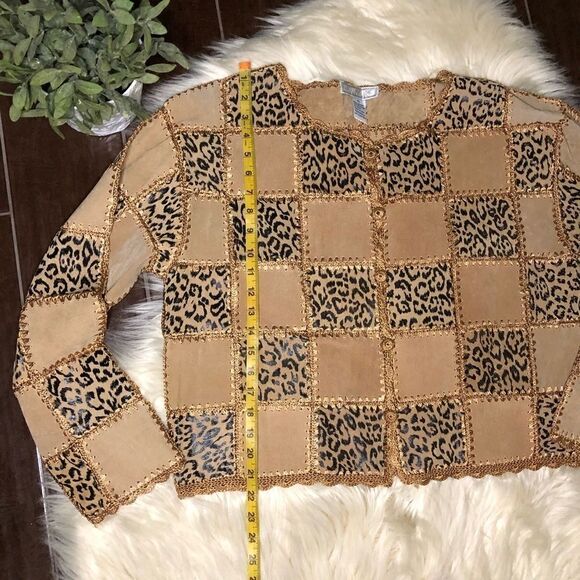 S.M.H Boutique leather patchwork blazer sz XL - Picture 6 of 7